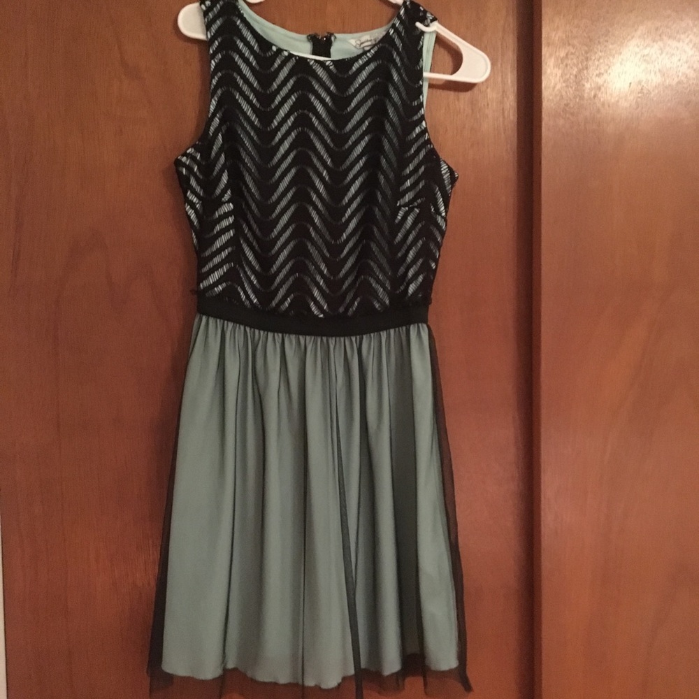 Teal and Black Dress